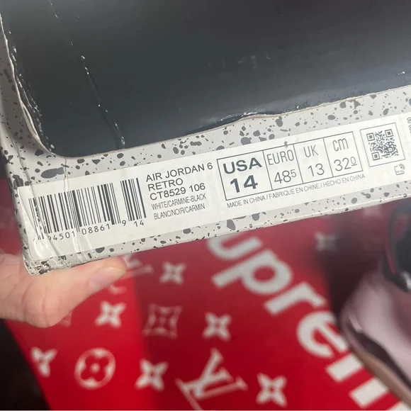 SOLD!! gently used Jordan 6 retro carmine size 14 - Picture 4 of 10